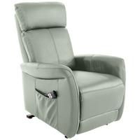 Fernsehsessel Elektrisch Hamilton Leder Grau - Hellgrau/Schwarz, KONVENTIONELL, Leder/Kunststoff (90/108/74cm) - Luca Bessoni