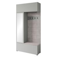 Garderobe Tejo Grau B: 1150 cm - Grau, Design, Holzwerkstoff (115/231,9/37,5cm) - Livetastic