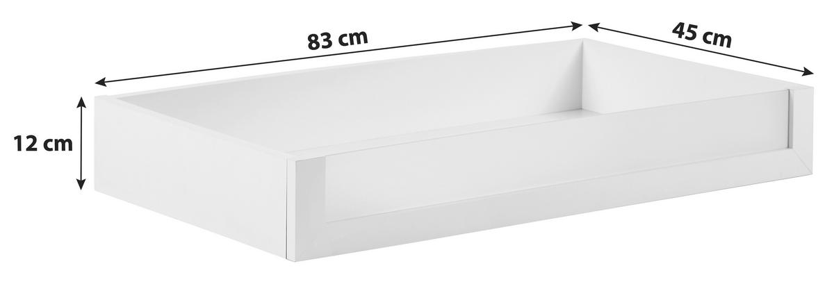 Schublade Unit Weiß Unit - Weiß, MODERN, Glas/Holzwerkstoff (83/12/45cm) - Ondega