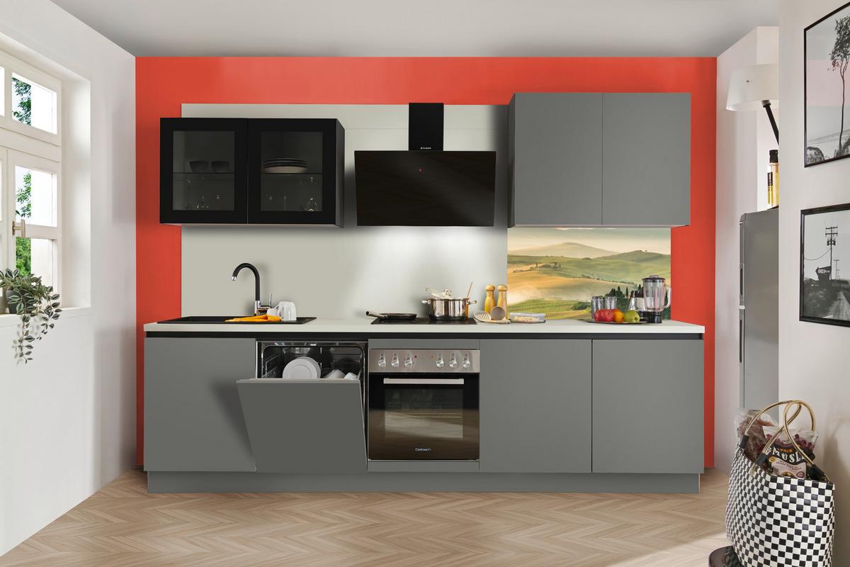 Küchenblock Clean - Anthrazit, Basics, Holzwerkstoff (300cm) - Express