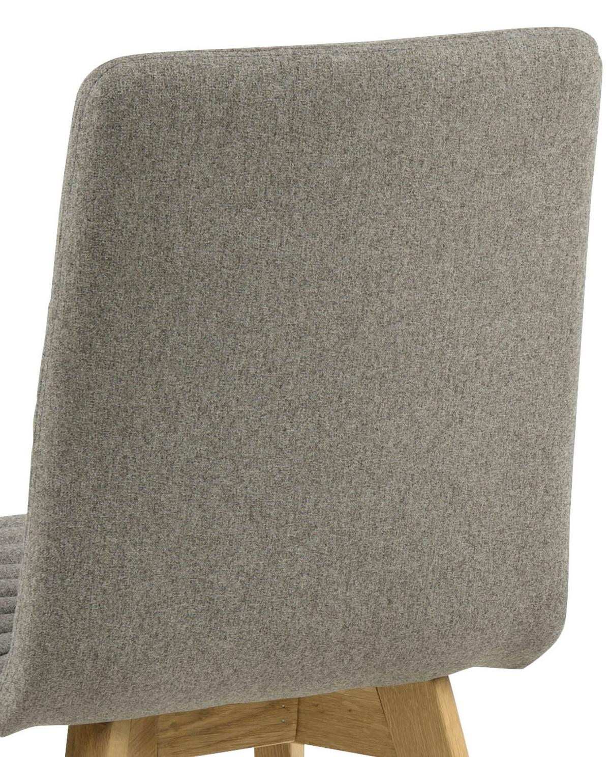 Esszimmerstuhl Arosa Webstoff Hellgrau Gepolstert - Eichefarben/Hellgrau, Design, Holz/Textil (42/90/43cm) - Carryhome