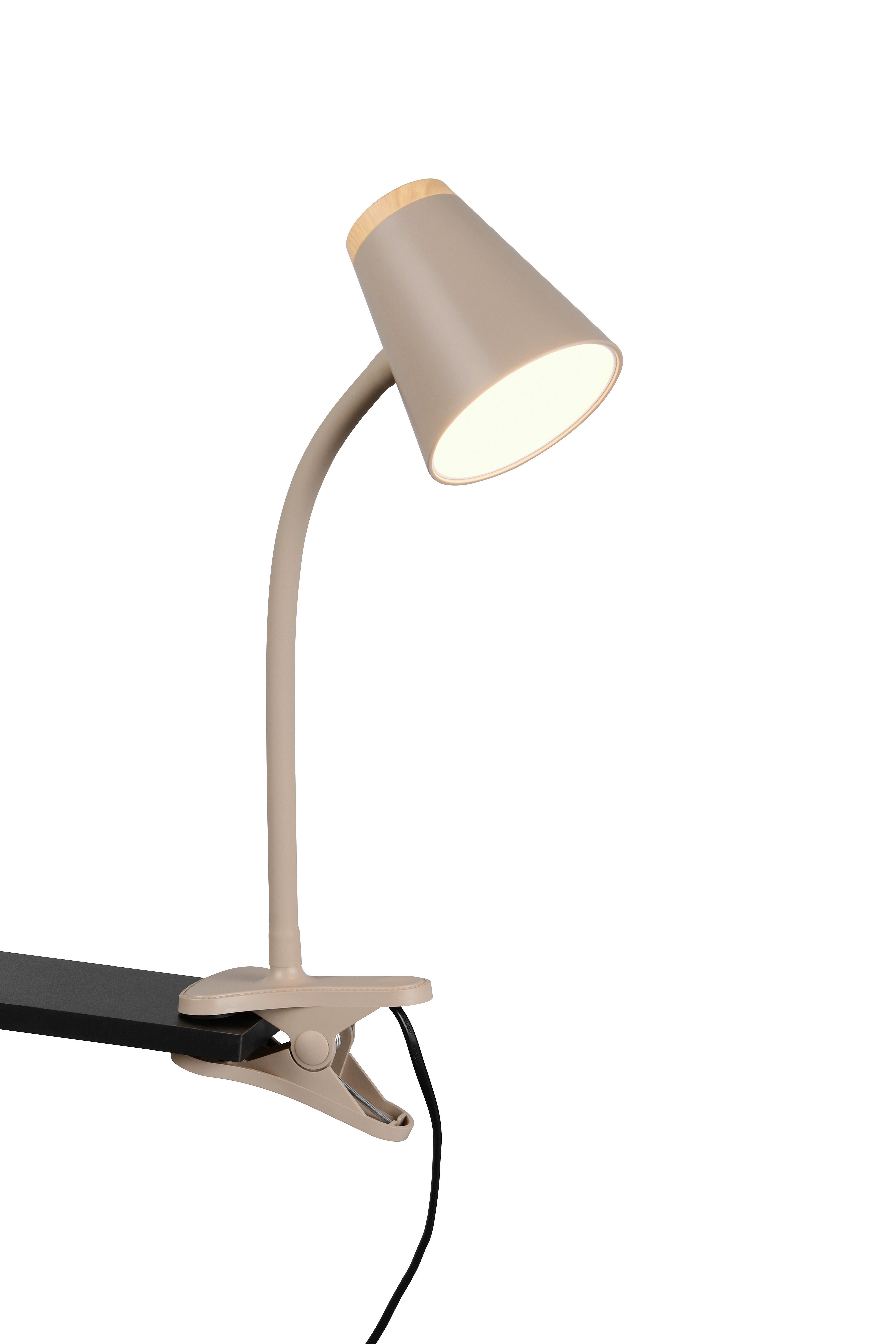 LED-Klemmleuchte Pongo Braun Beige B: 9,5 cm - Beige/Braun, Basics, Kunststoff/Metall (33/9,5/32cm)
