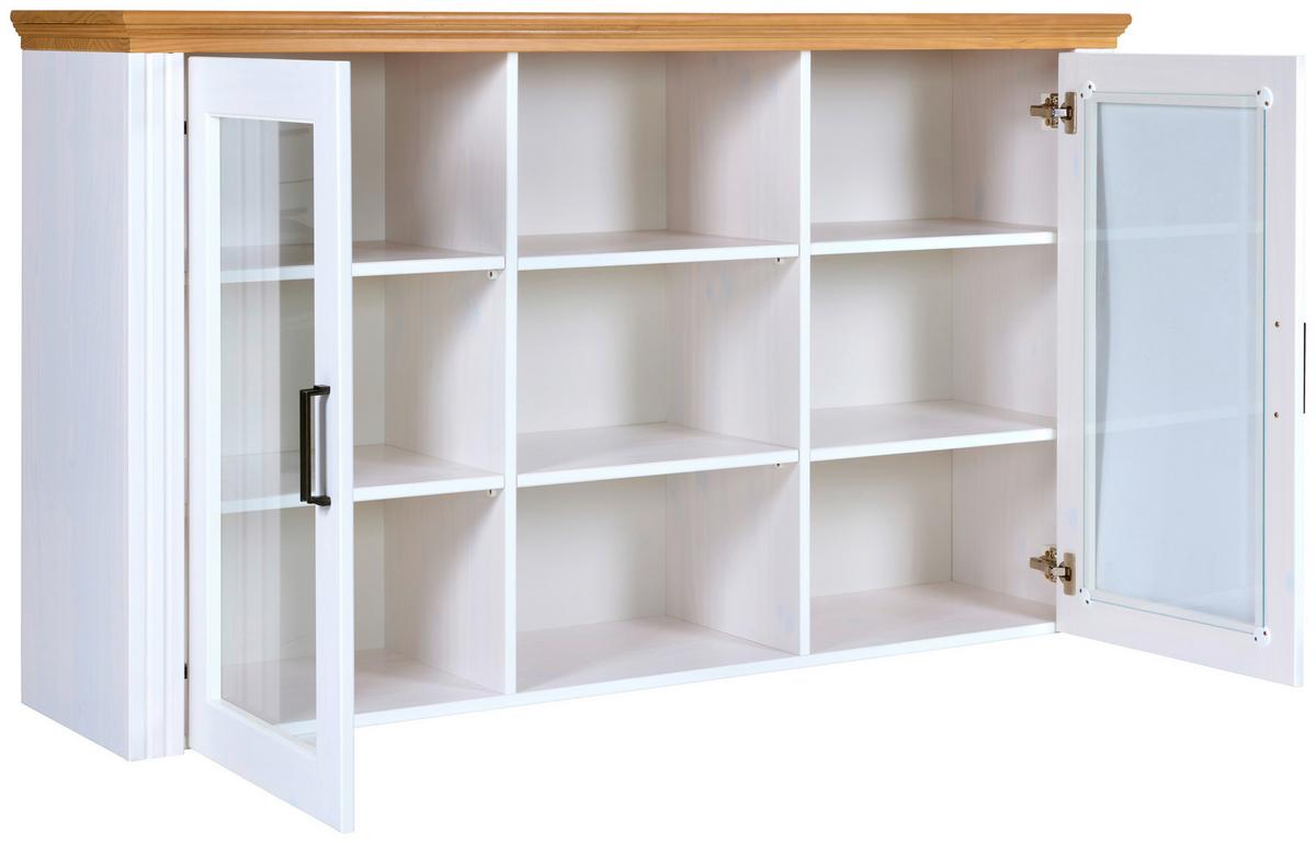 Aufsatzvitrine Maluno 20909100 - Eichefarben/Weiß, KONVENTIONELL, Holz (166,4/95,4/41,3cm) - MID.YOU