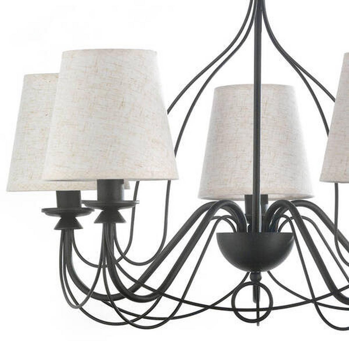 Kronleuchter 5031/5npb - Creme/Schwarz, KONVENTIONELL, Textil/Metall (65/65/130cm)