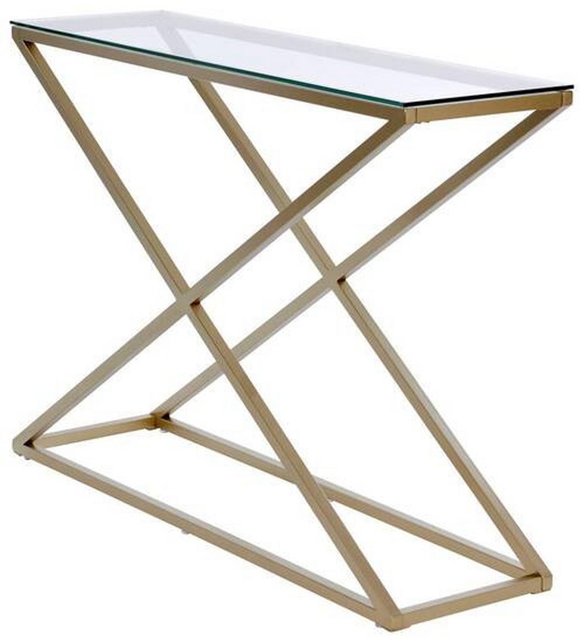 Konsolentisch Xtra Console Goldfarben/klar B: 30 Cm - Klar/Goldfarben, MODERN, Glas/Metall (100/30/74cm) - Livetastic