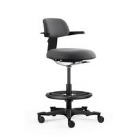 DREHSTUHL Top Work Dunkelgrau B: 55cm - Dunkelgrau/Schwarz, MODERN, Kunststoff/Textil (55/106/51cm) - MID.YOU