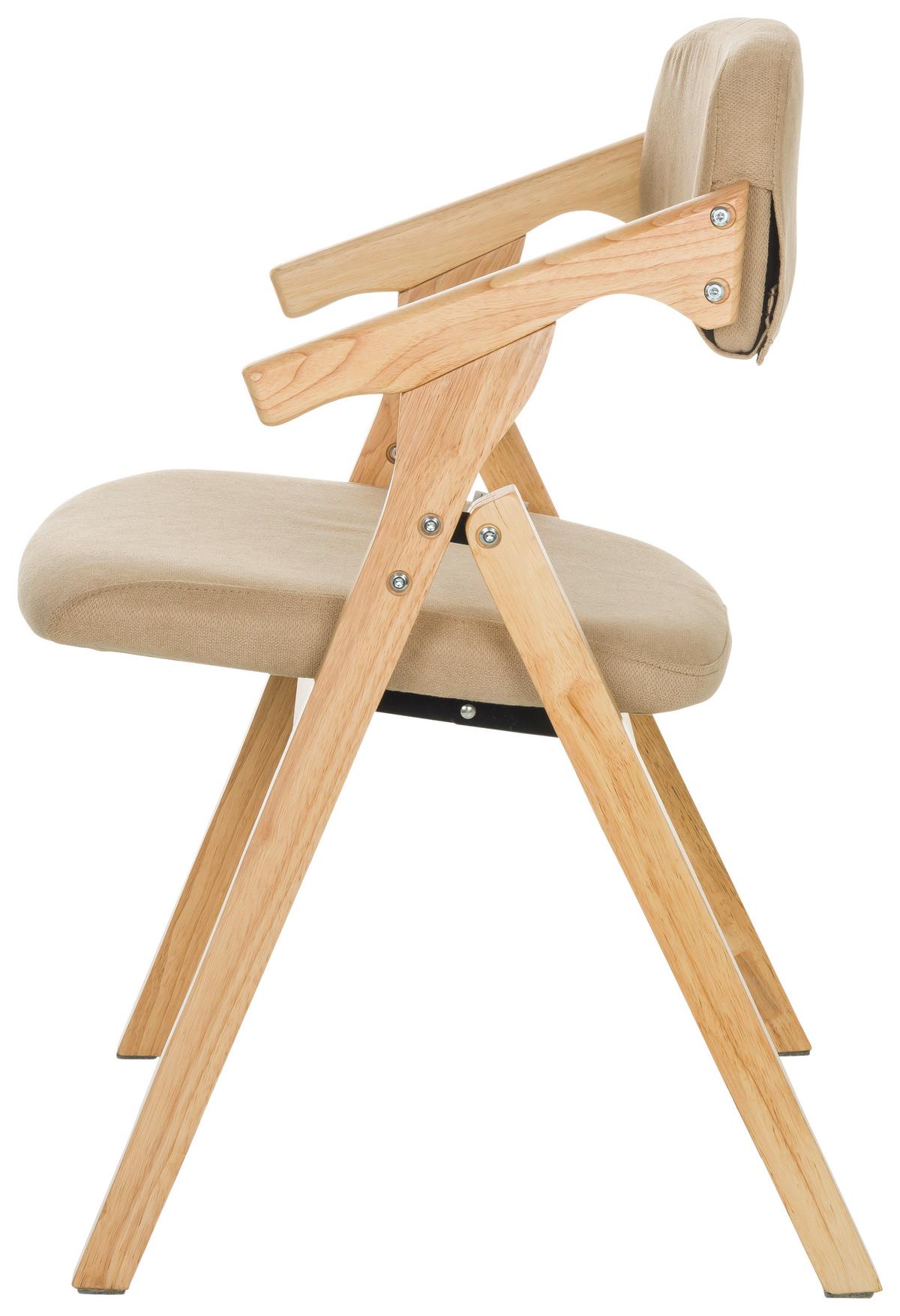Armlehnstuhl Scandio - Beige, Basics, Holz/Textil (53/79/55cm) - MID.YOU