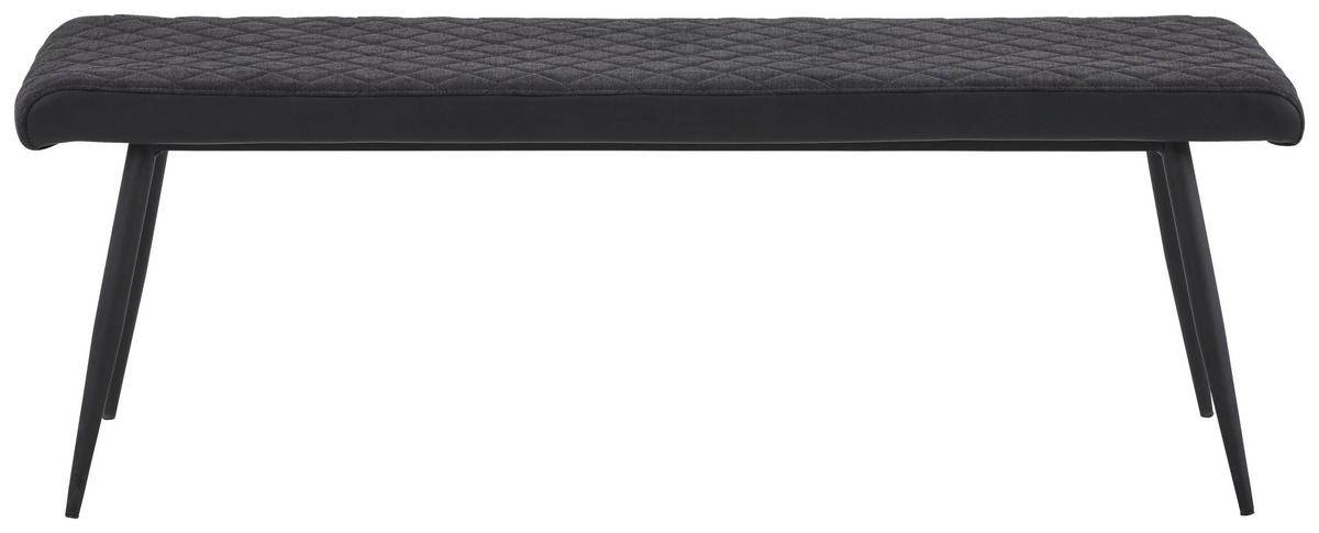 Sitzbank Gepolstert, Anthrazit/Schwarz Porto 140 cm - Anthrazit/Schwarz, MODERN, Textil/Metall (140/48/42cm) - MID.YOU