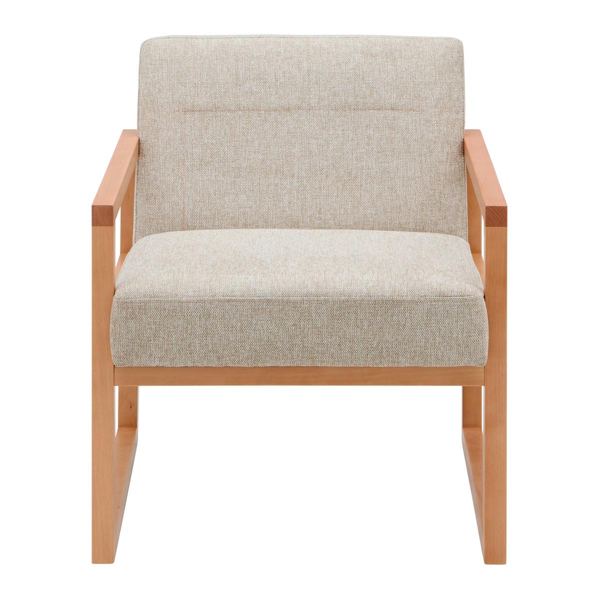 Kreslo MALMÖ, svetlě šedá, bukový masiv - světle šedá/přírodní barvy, Moderní, dřevo/textil (65/75/69cm) - Mömax