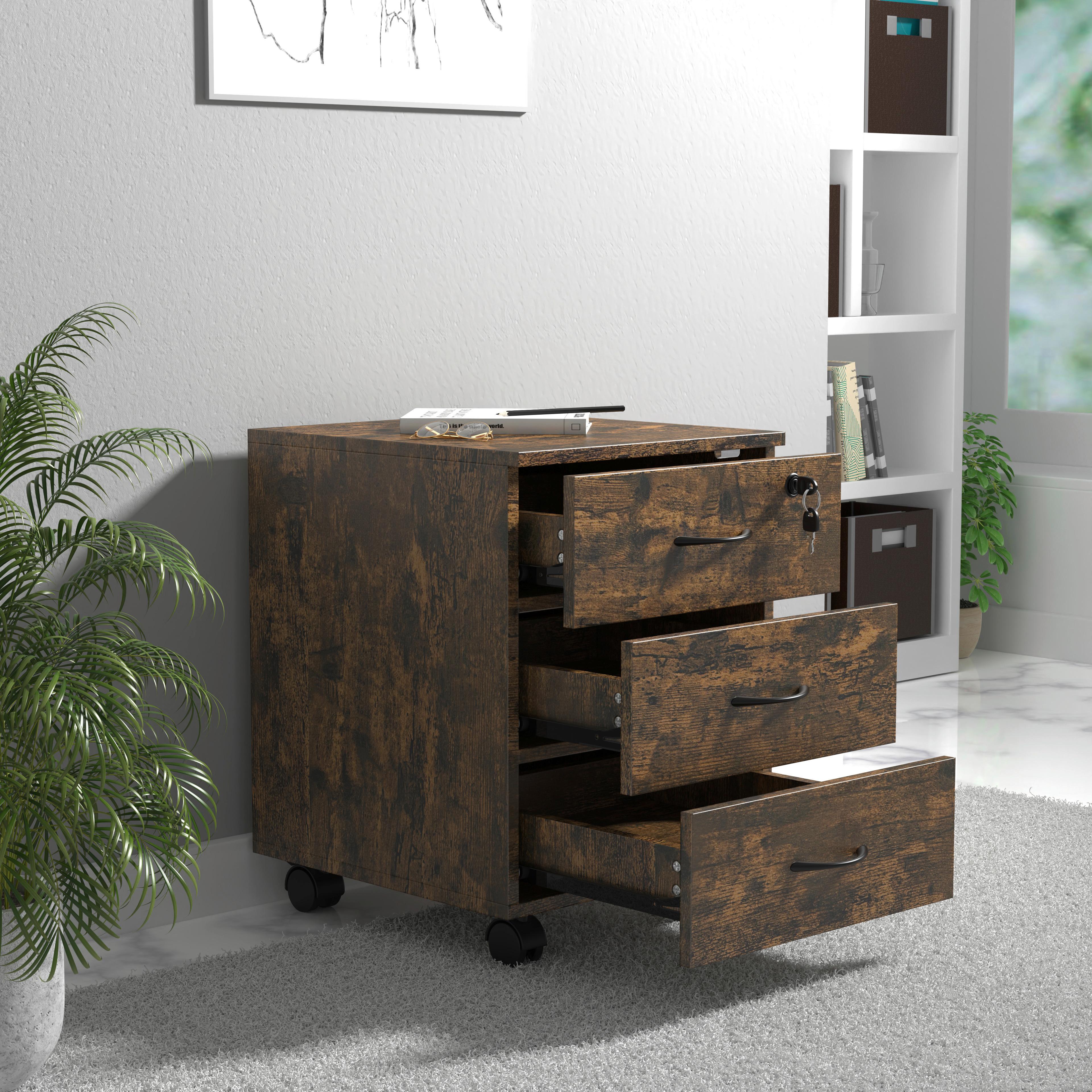 Rollcontainer Baula Eiche B: 40 cm - Eiche dunkel, Design, Holzwerkstoff/Kunststoff (40/54/44cm) - MID.YOU