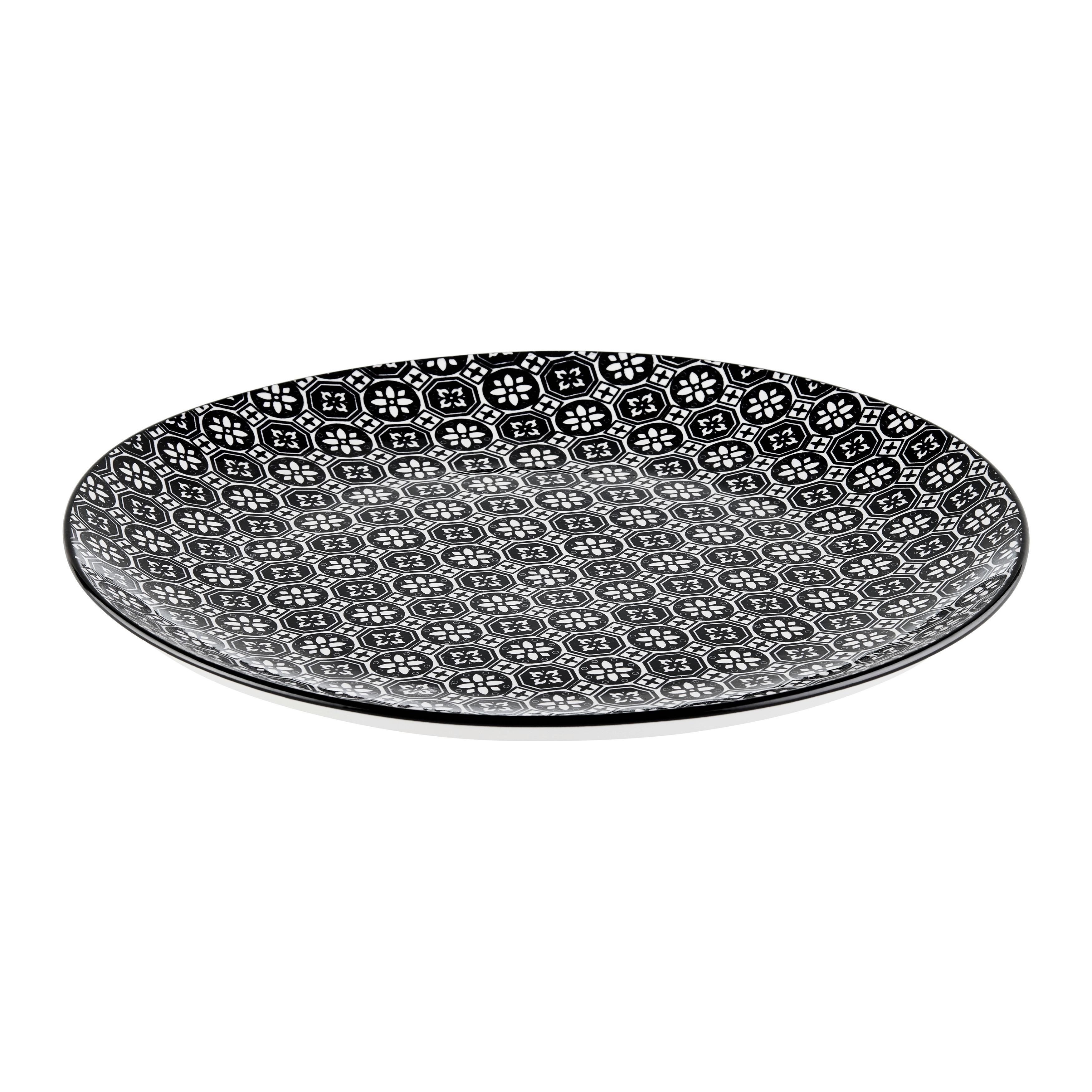 Mělký talír SHIVA - bílá/černá, Lifestyle, keramika (27/2,5cm) - Mömax