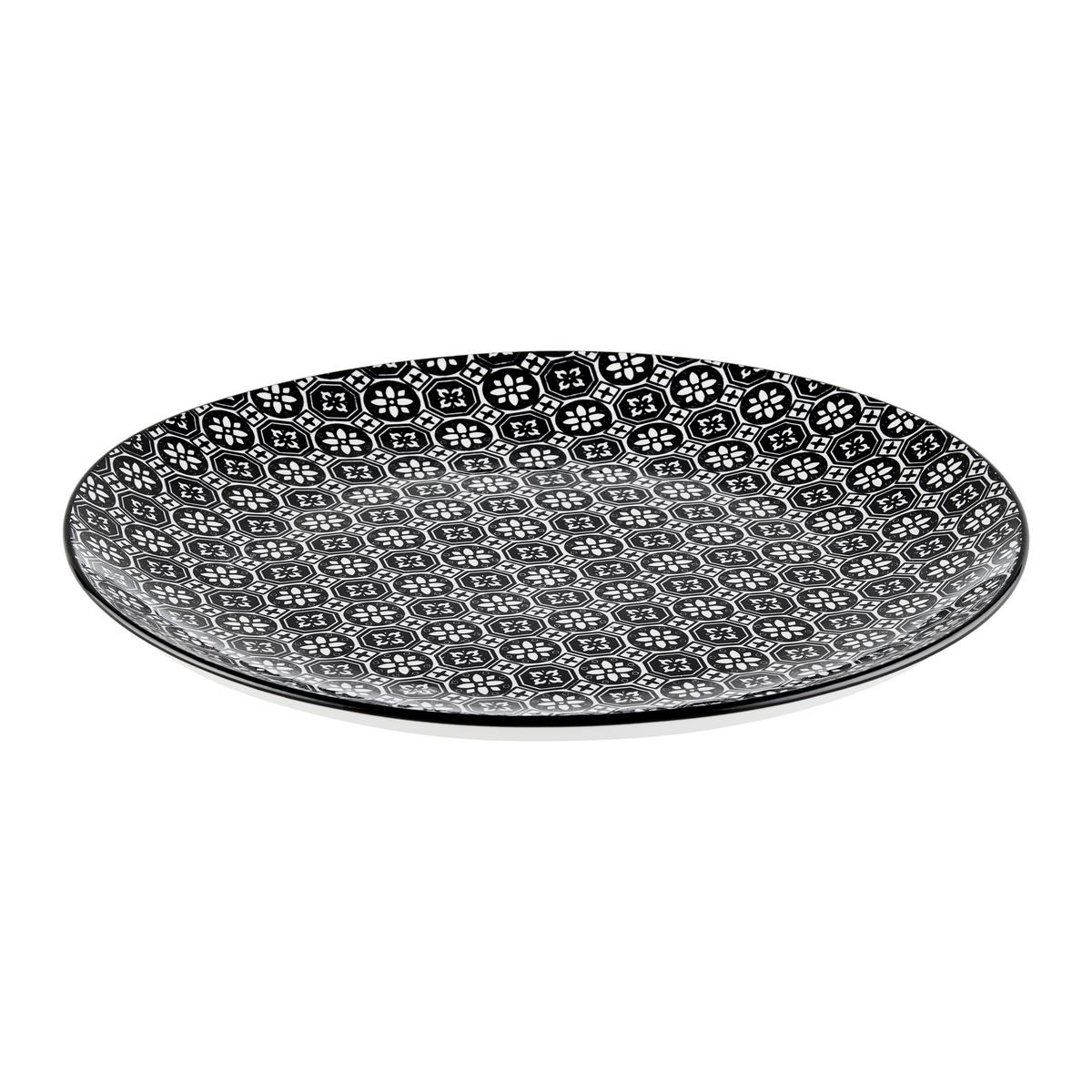 Plytký tanier SHIVA - čierna/biela, Lifestyle, keramika (27/2,5cm) - Mömax