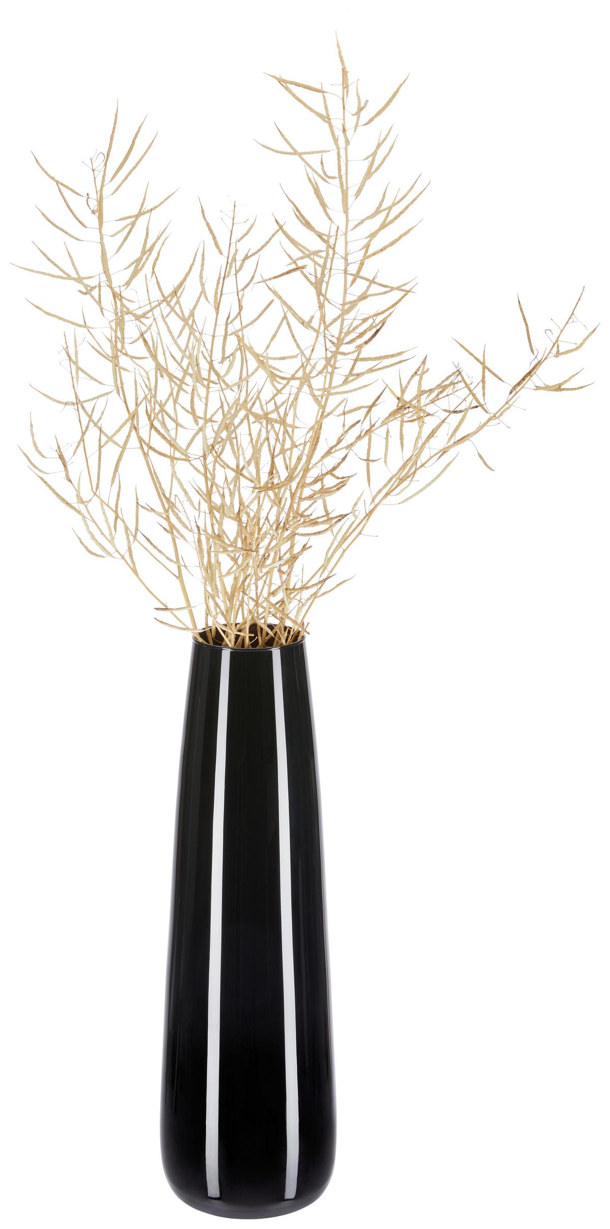 Vase Flora Zylindrisch Aus Glas, Schwarz H: 60 cm - Schwarz, Basics, Glas (21cm) - Ondega