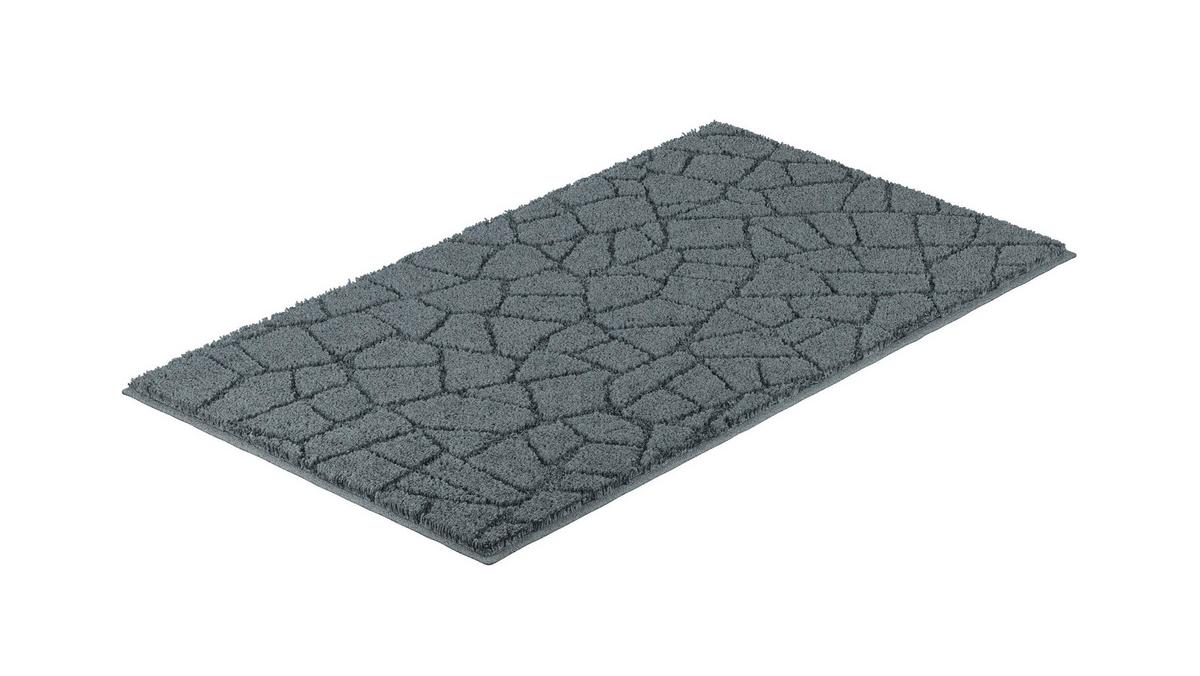 Badematte Terazzo - Anthrazit, Basics, Textil (65/115cm) - Grund