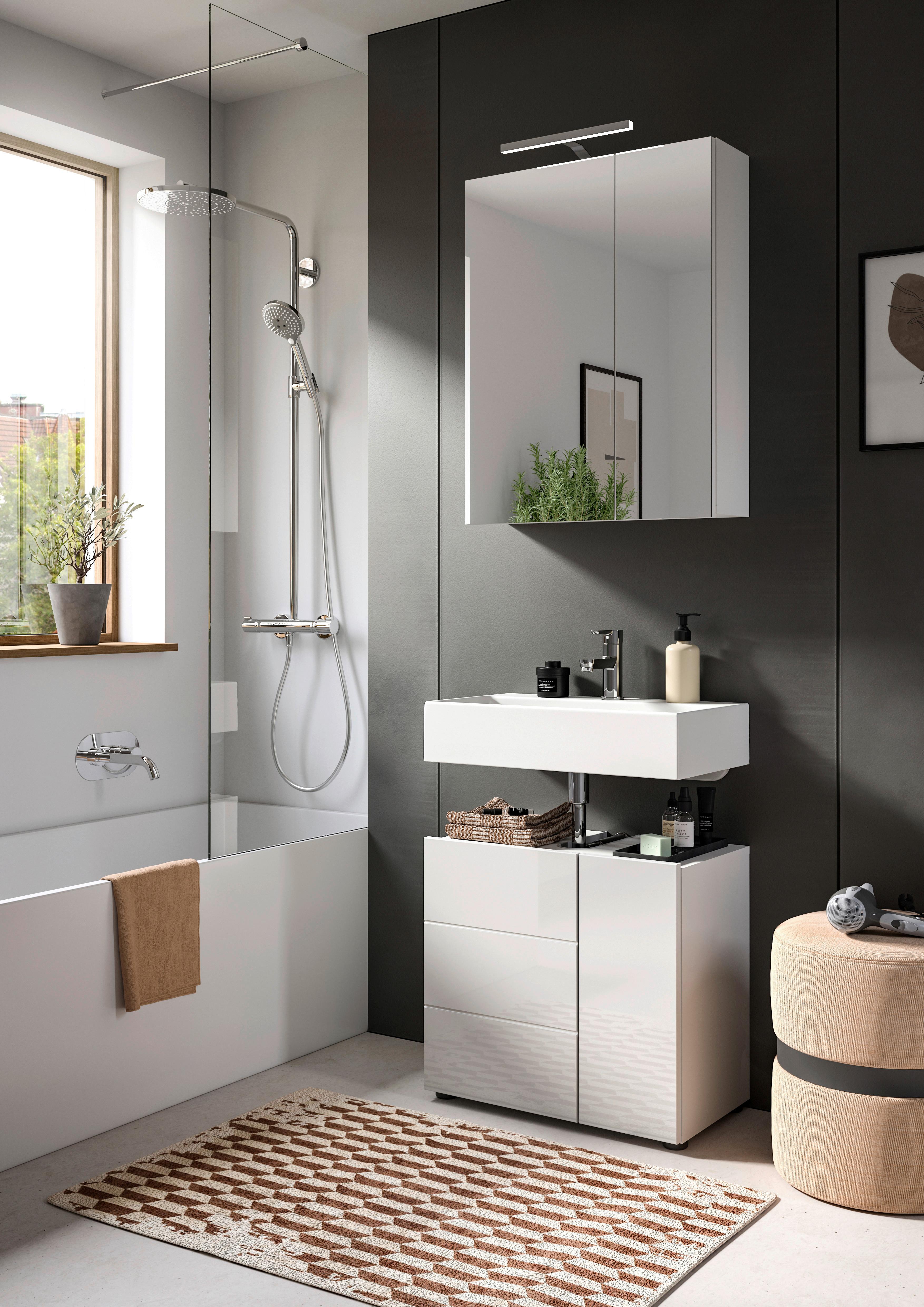 Badezimmer Vira 2-tlg. Weiß inkl. LED