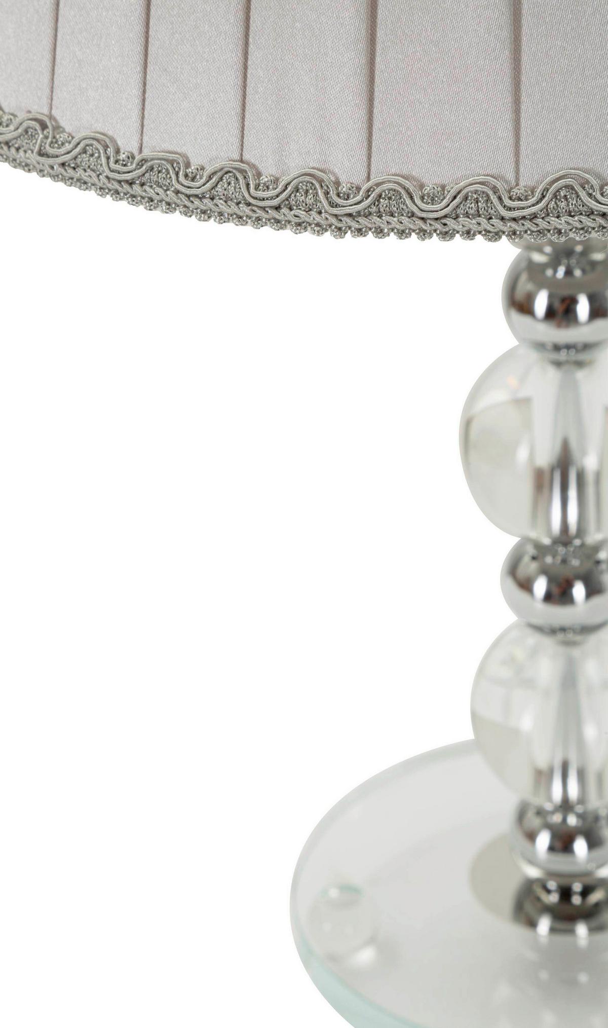 Tischleuchte Tolly Silberfarben B: 30 cm - Silberfarben, Basics, Glas/Textil (30/48/30cm)