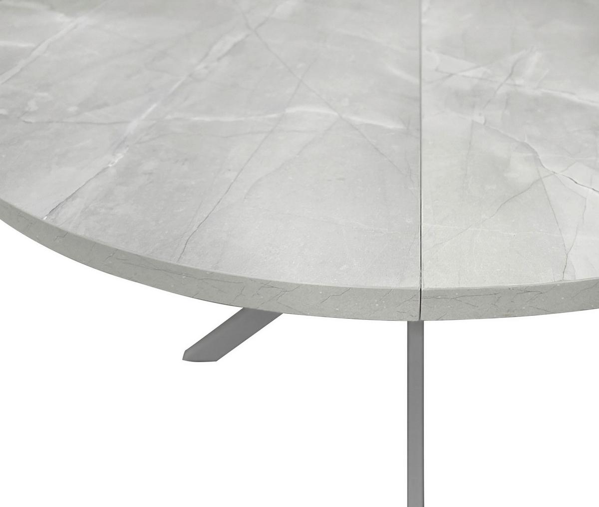 Esstisch Rund Monte 120x75 Cm Grau - Grau, MODERN, Holzwerkstoff/Metall (120/120/75cm) - MID.YOU