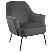 Polsterstuhl Melissa Dunkelgrau Velours - Dunkelgrau/Schwarz, KONVENTIONELL, Textil (75/83/75cm) - Livetastic