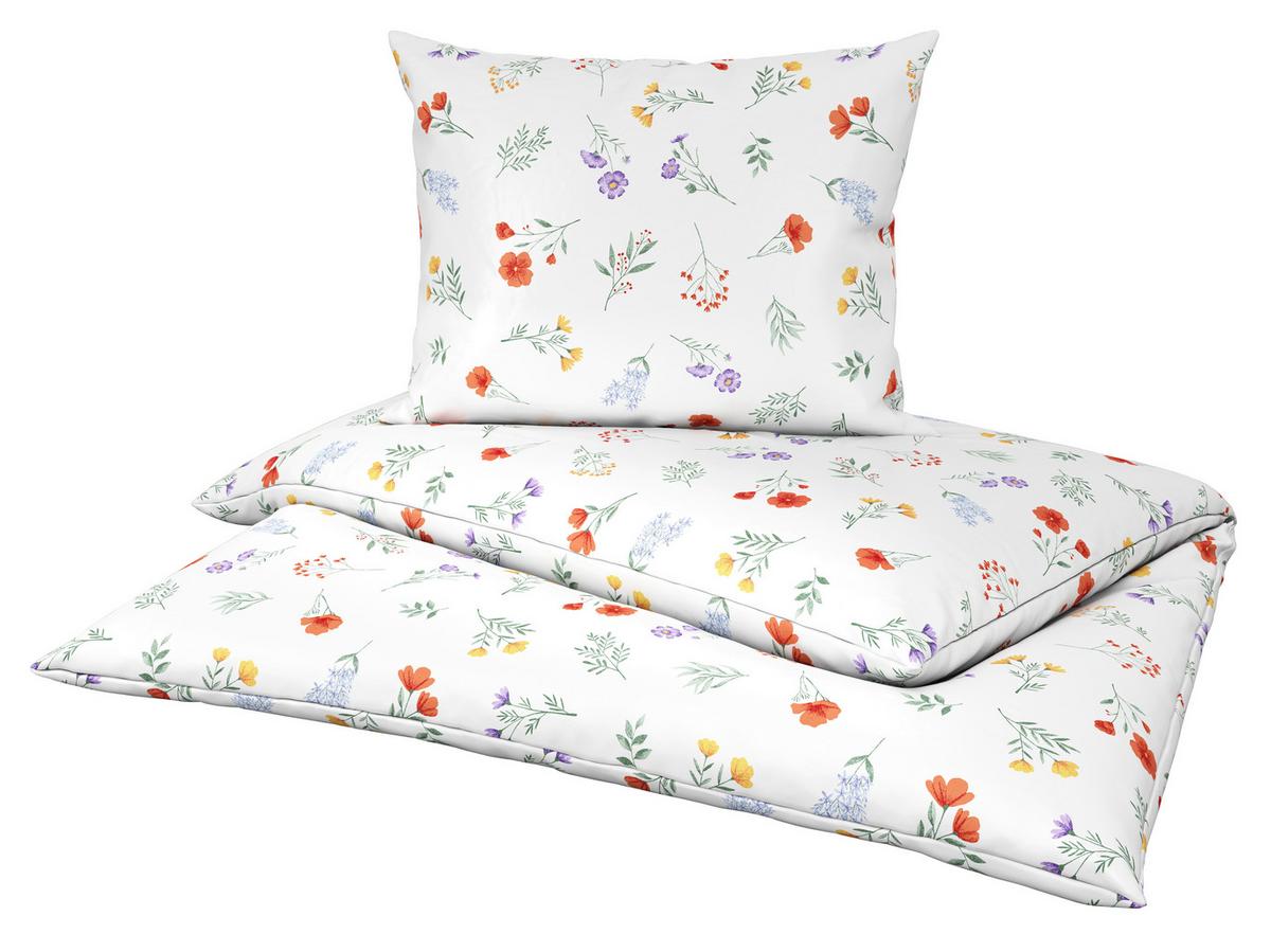 Satin Bettwäsche 140x200 cm Florentine Weiß - Weiß, ROMANTIK / LANDHAUS, Textil (140/200cm) - James Wood