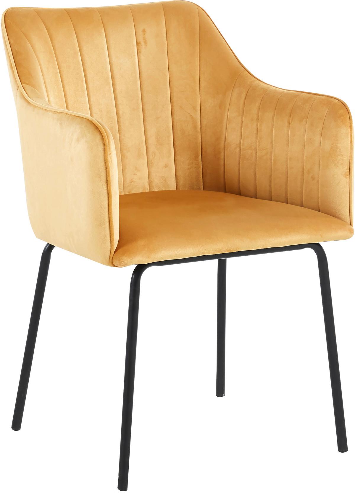 Armlehnstuhl Valia Braun B: 48,5 Cm - Schwarz/Braun, Design, Holzwerkstoff/Textil (48,5/84/48cm) - MID.YOU