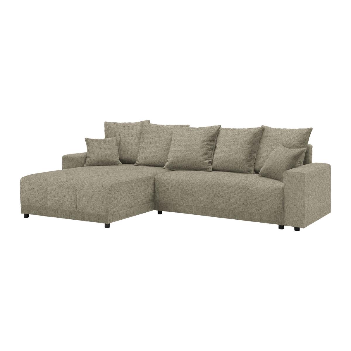 Rohová sedačka ALATRI, obojstr.,sivobéžová,s vankúšmi - čierna/zelená, Modern, textil/plast (289/90/176cm) - Based