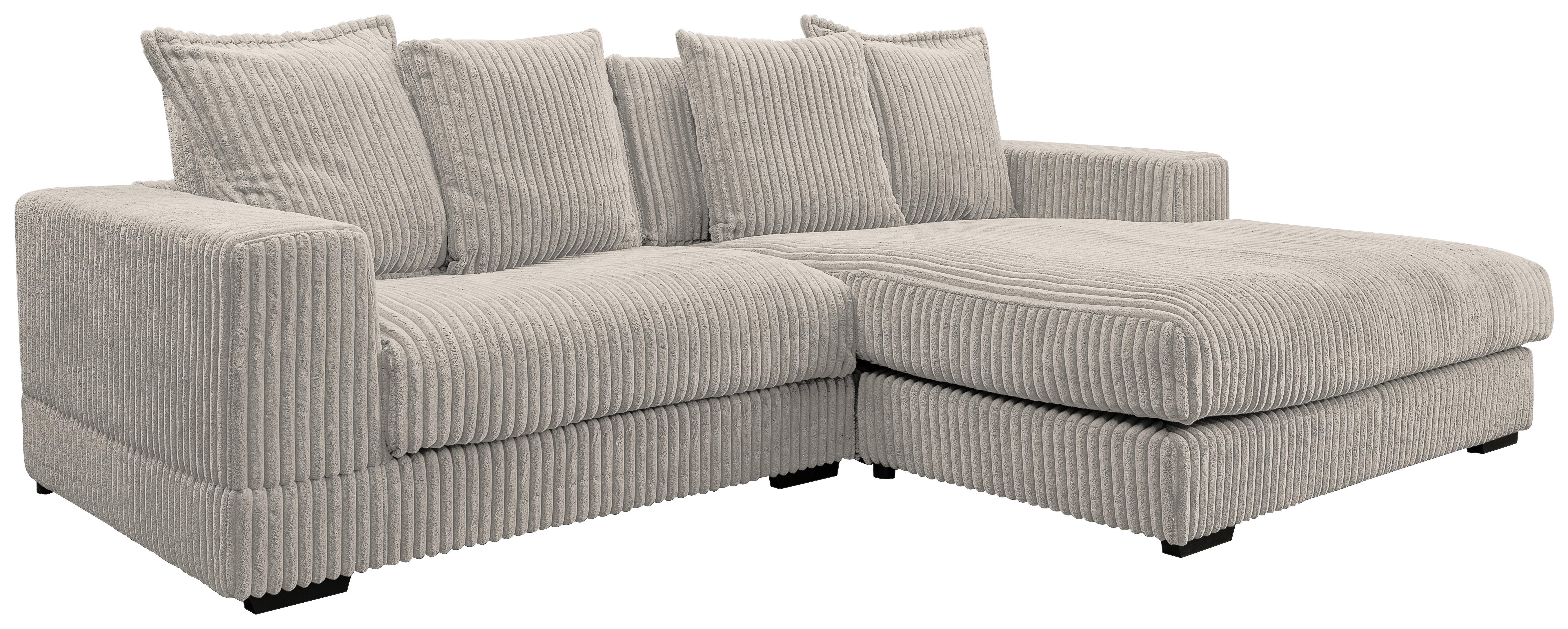 Ecksofa Funny - Hellgrau/Schwarz, Design, Textil (285/195cm) - MID.YOU
