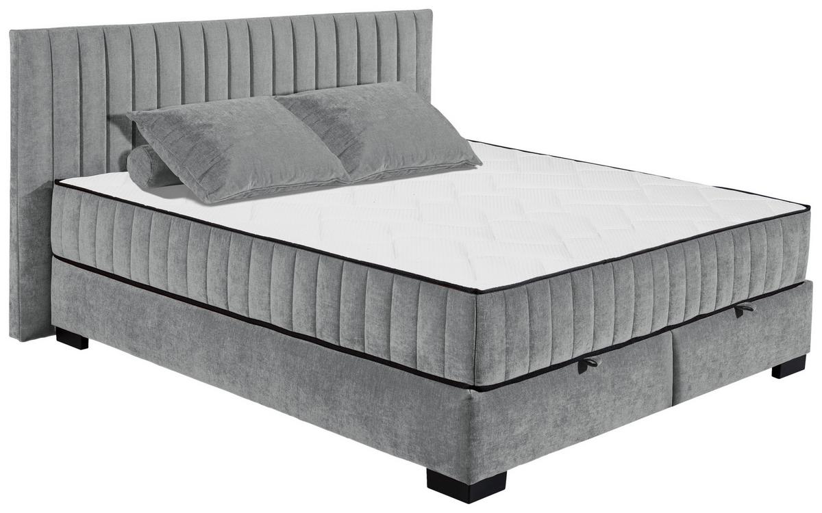 Boxbett Nagol C - Anthrazit/Schwarz, MODERN, Holzwerkstoff/Textil (180/200cm) - MID.YOU