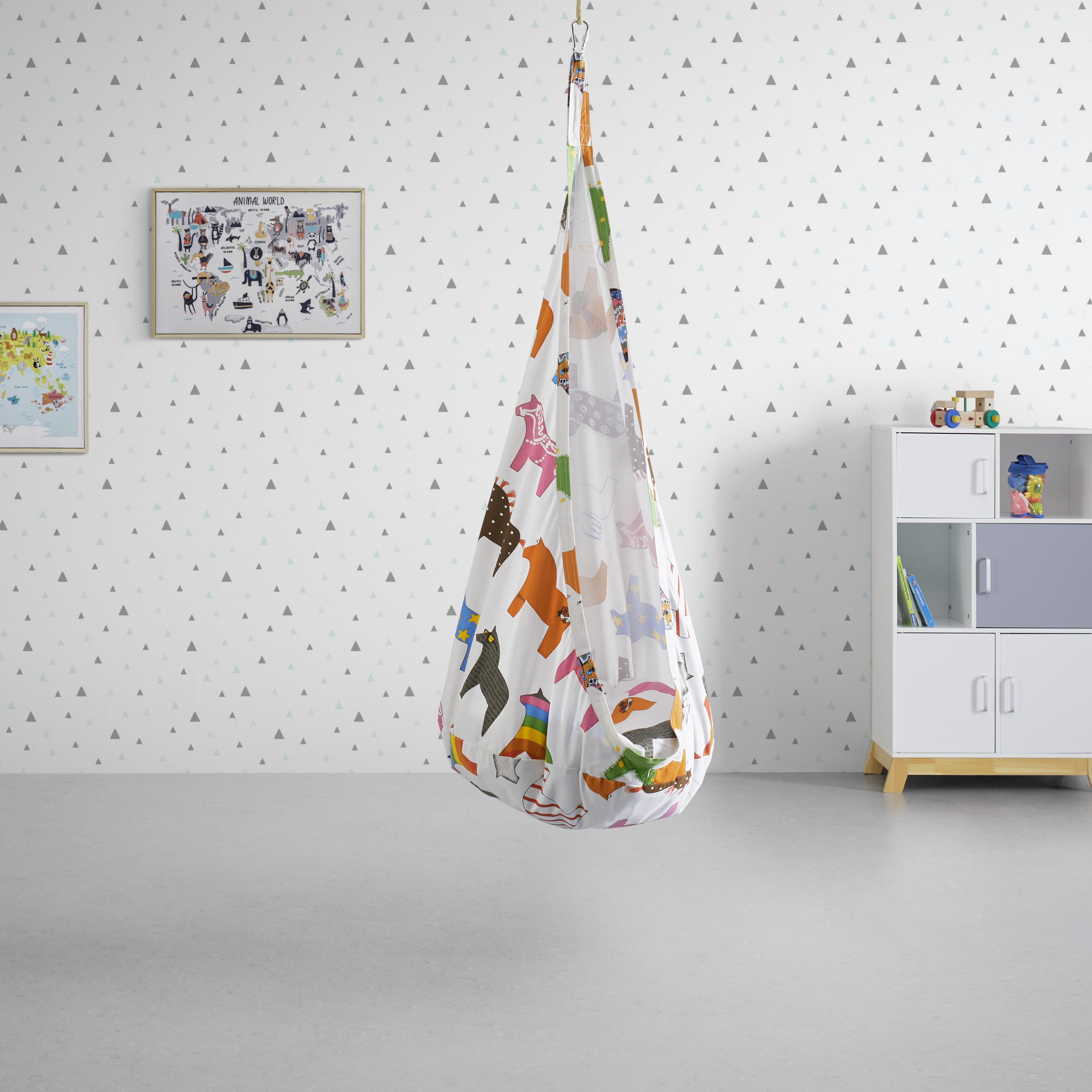 Závěsná Houpačka Pro Děti Pooh - bílá/vícebarevná, Moderní, textil (70/150/70cm) - Bessagi Kids