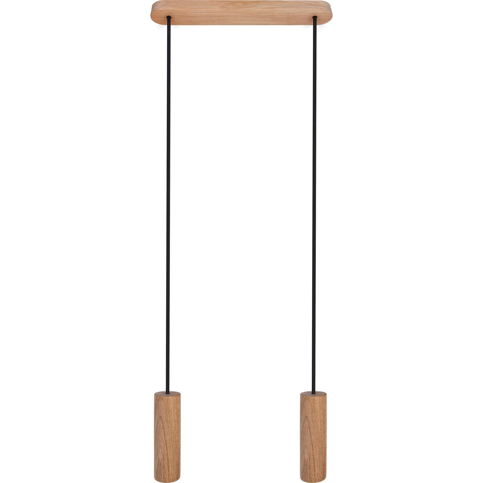 Hängeleuchte 8520244 madera 2 - Schwarz/Naturfarben, Natur, Holz (37/90-140cm)