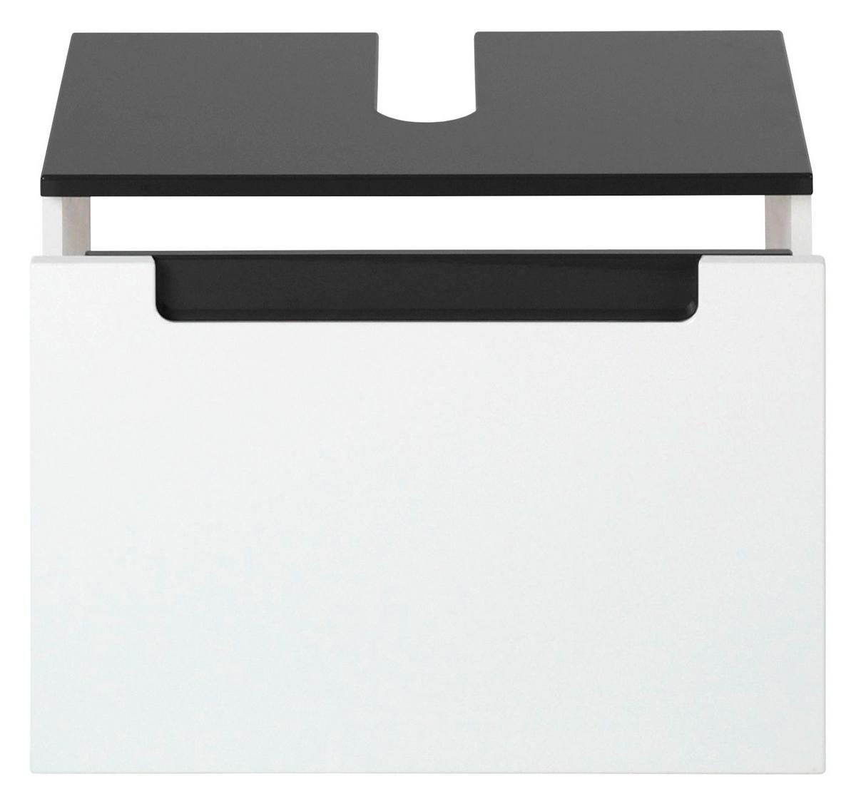 Waschbeckenunterschrank Siena B: 60 cm Weiß/Anthrazit - Anthrazit/Weiß, MODERN, Holzwerkstoff (60/40/35cm) - Held