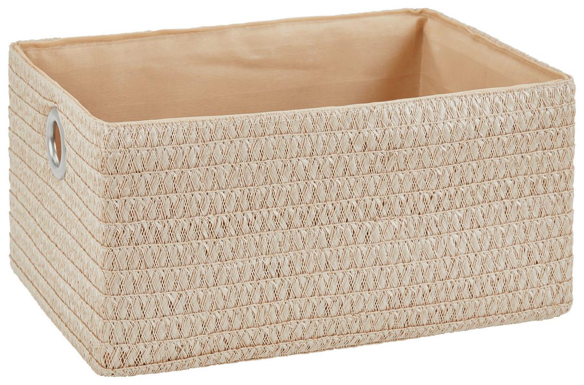 Aufbewahrungskorb Ingetraud 4tlg Kunststoff/Leinen Sand - Sandfarben, ROMANTIK / LANDHAUS, Kunststoff/Textil - James Wood