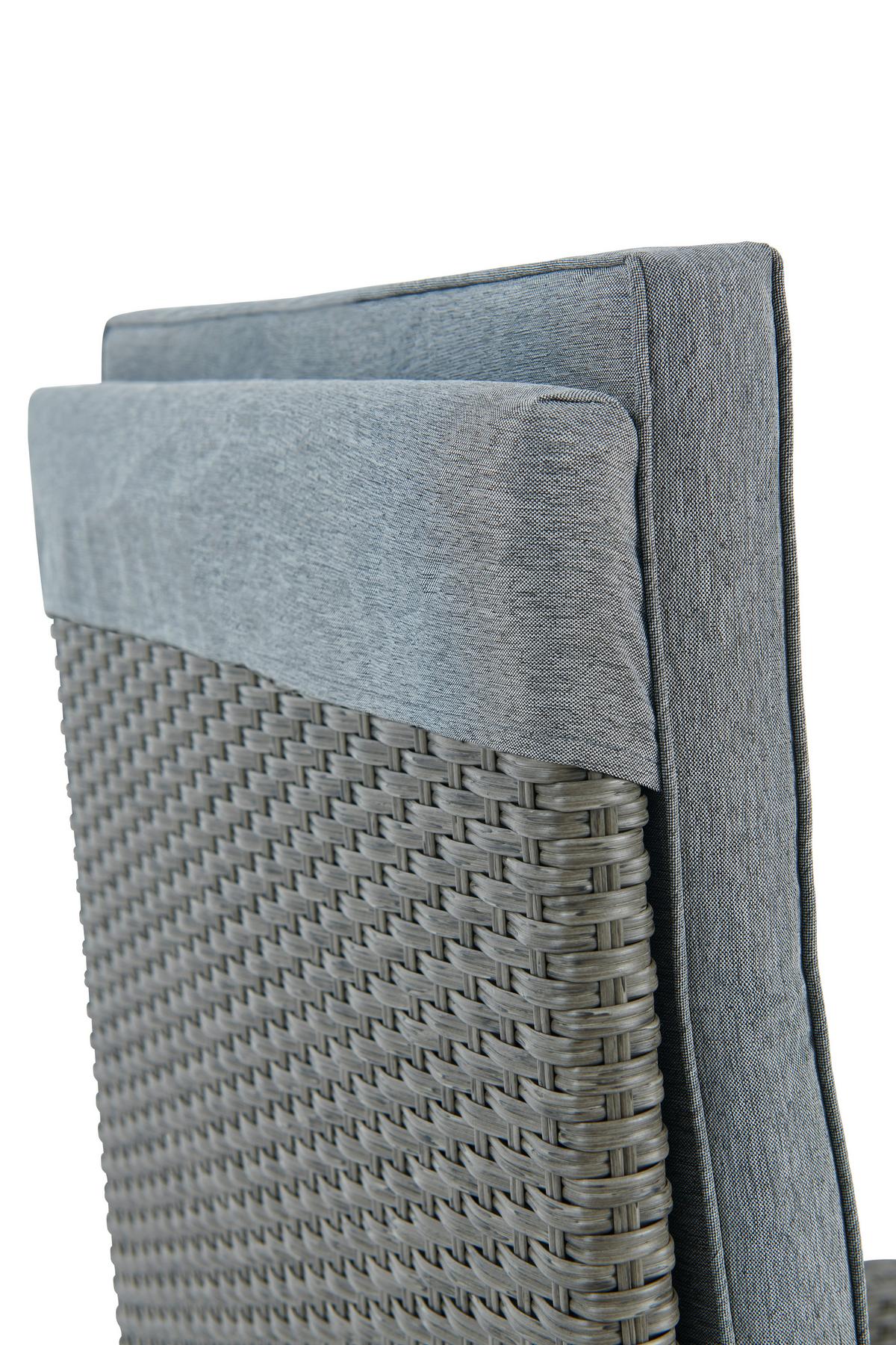 Loungegarnitur 4-Tlg Santander Metall/Polly-Rattan mit Kissen - Grau, MODERN, Kunststoff/Textil - Beldano