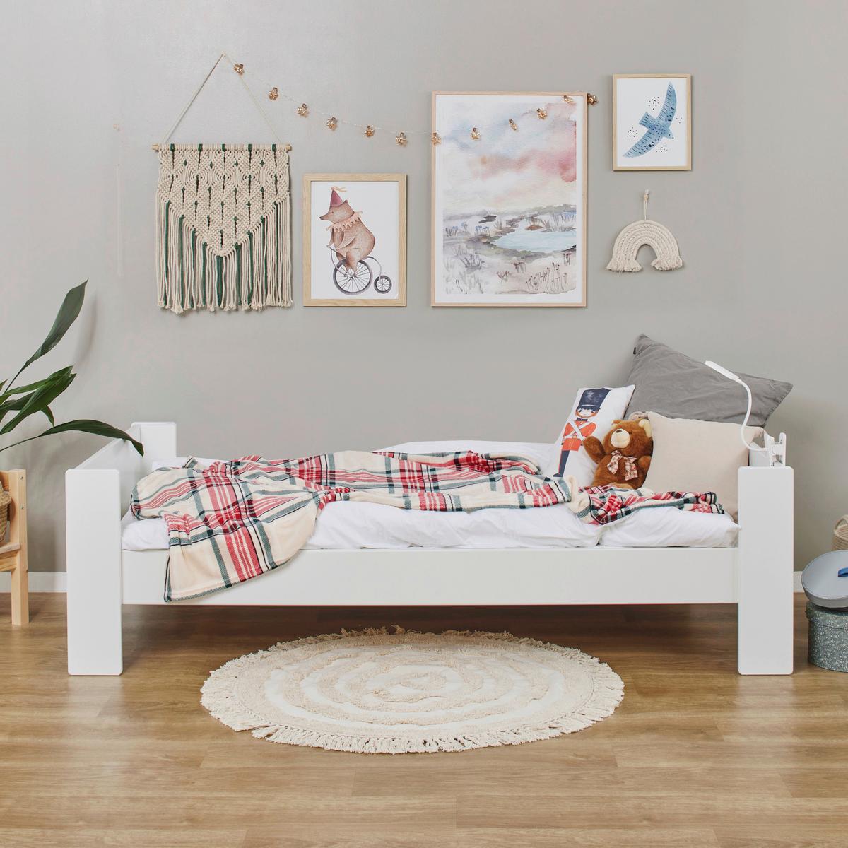 Kinder-/Juniorbett Pure Weiß, Lf: 90x200 cm - Weiß/Naturfarben, MODERN, Holz/Holzwerkstoff (90/200cm) - MID.YOU