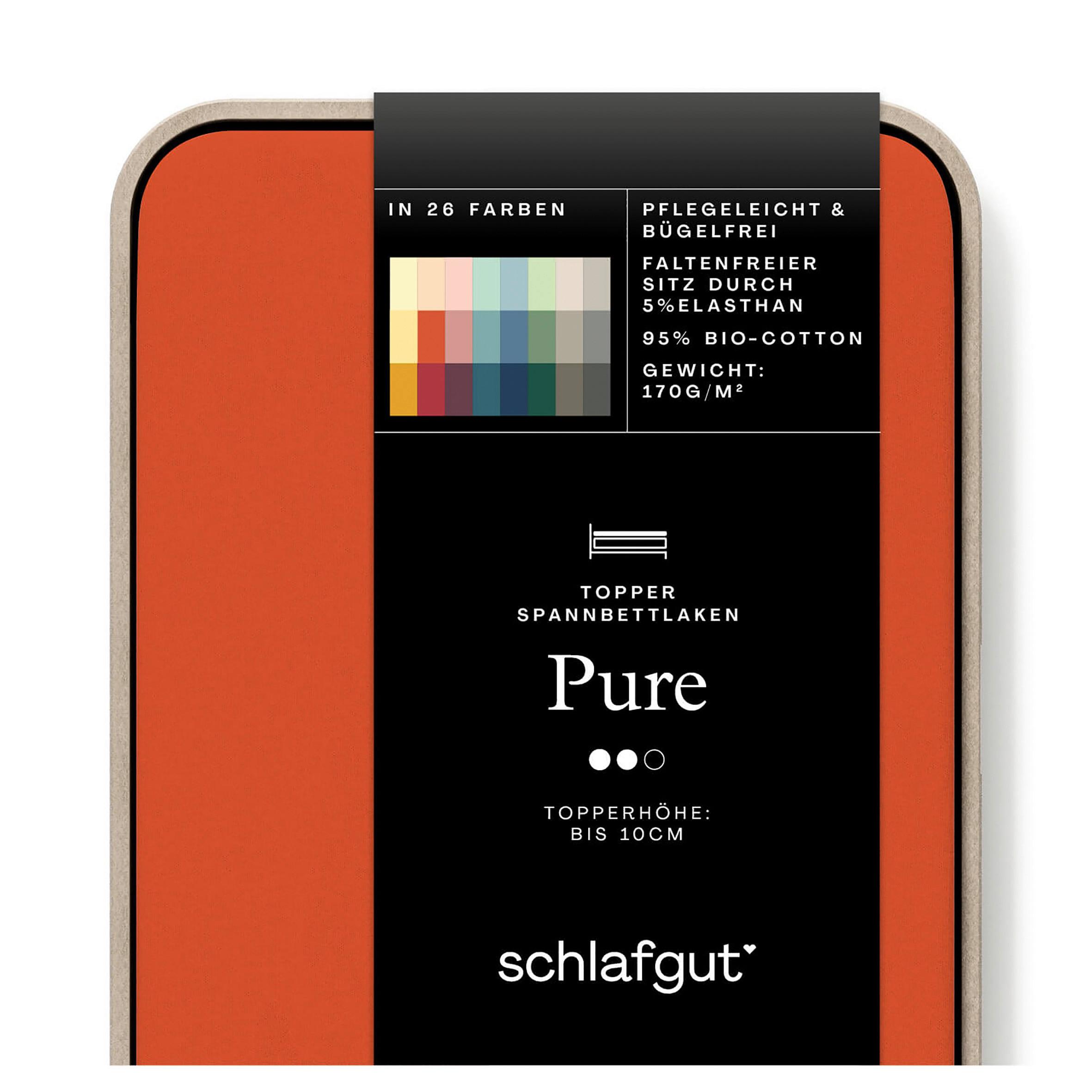 Topper-spannleintuch Pure Topper - Rot, Basics, Textil (140-160/200-220cm) - Schlafgut