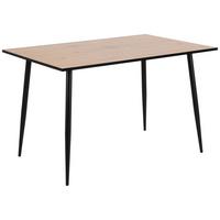Esstisch Wilma 120x80 Cm Eiche Dekor/schwarz - Eichefarben/Schwarz, KONVENTIONELL, Holzwerkstoff/Metall (120/80/75cm) - MID.YOU