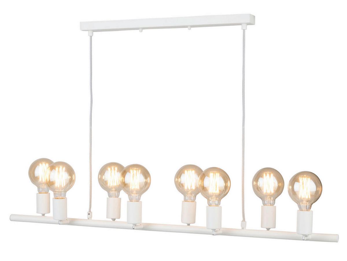 Hängeleuchte Miami H: 28-175cm 8-Flammig Höhenverstellbar - Weiß, Design, Metall (105/28/28-175cm) - It's about Romi