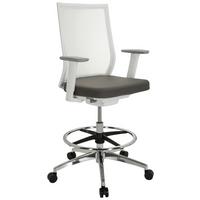 Drehstuhl Aspen Mit Armlehnen Grau/weiß - Silberfarben/Weiß, Basics, Kunststoff/Textil (62/112/57cm) - MID.YOU