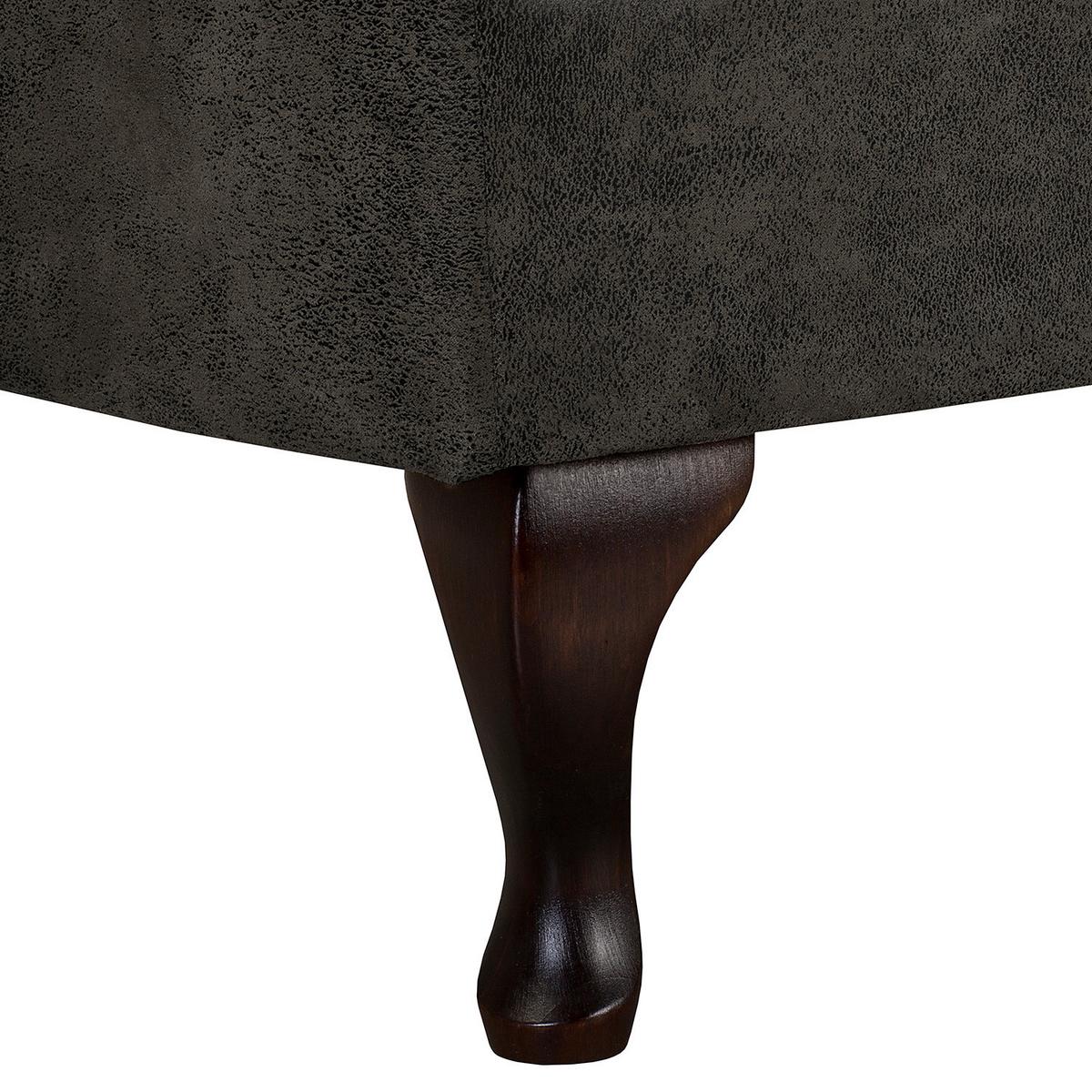 Récamiere Pako Anthrazit B: 185cm - Anthrazit/Braun, Design, Textil (185/93/75cm) - Livetastic