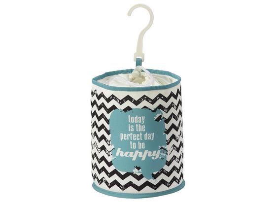Wäscheklammernbeutel Happy - Schwarz/Weiß, Kunststoff (16/18cm) - Homezone Wäscheklammernbeutel Happy - Schwarz/Weiß, Kunststoff (16/18cm) - Homezone