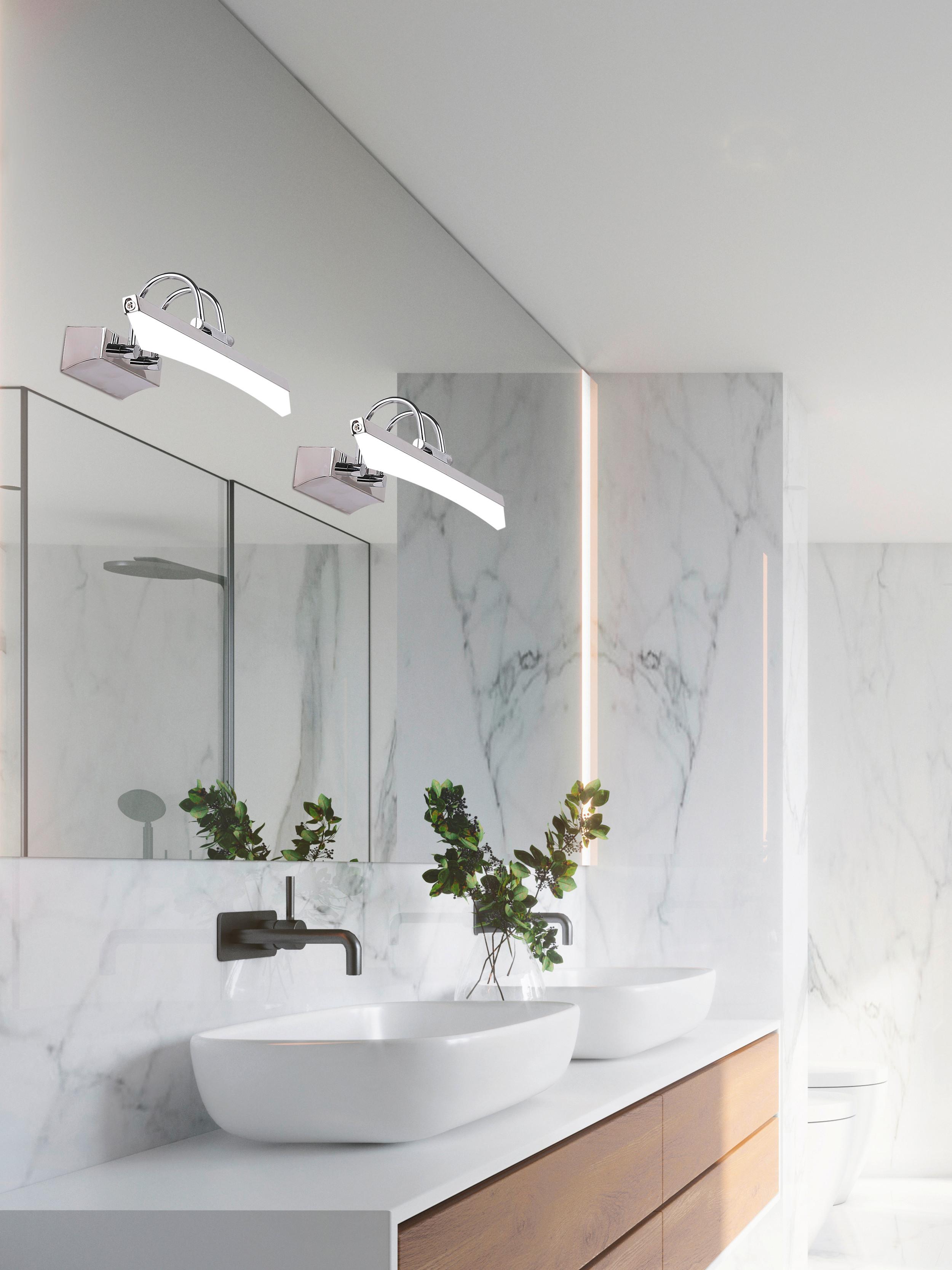 LED-Wandleuchte 20-32621 - Chromfarben, Design, Metall (15/44/11cm)