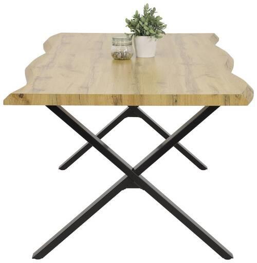 Esstisch Gerda Schwarz/eiche Dekor - Eichefarben/Schwarz, MODERN, Holzwerkstoff/Metall (140/90/76cm) - Boxxx