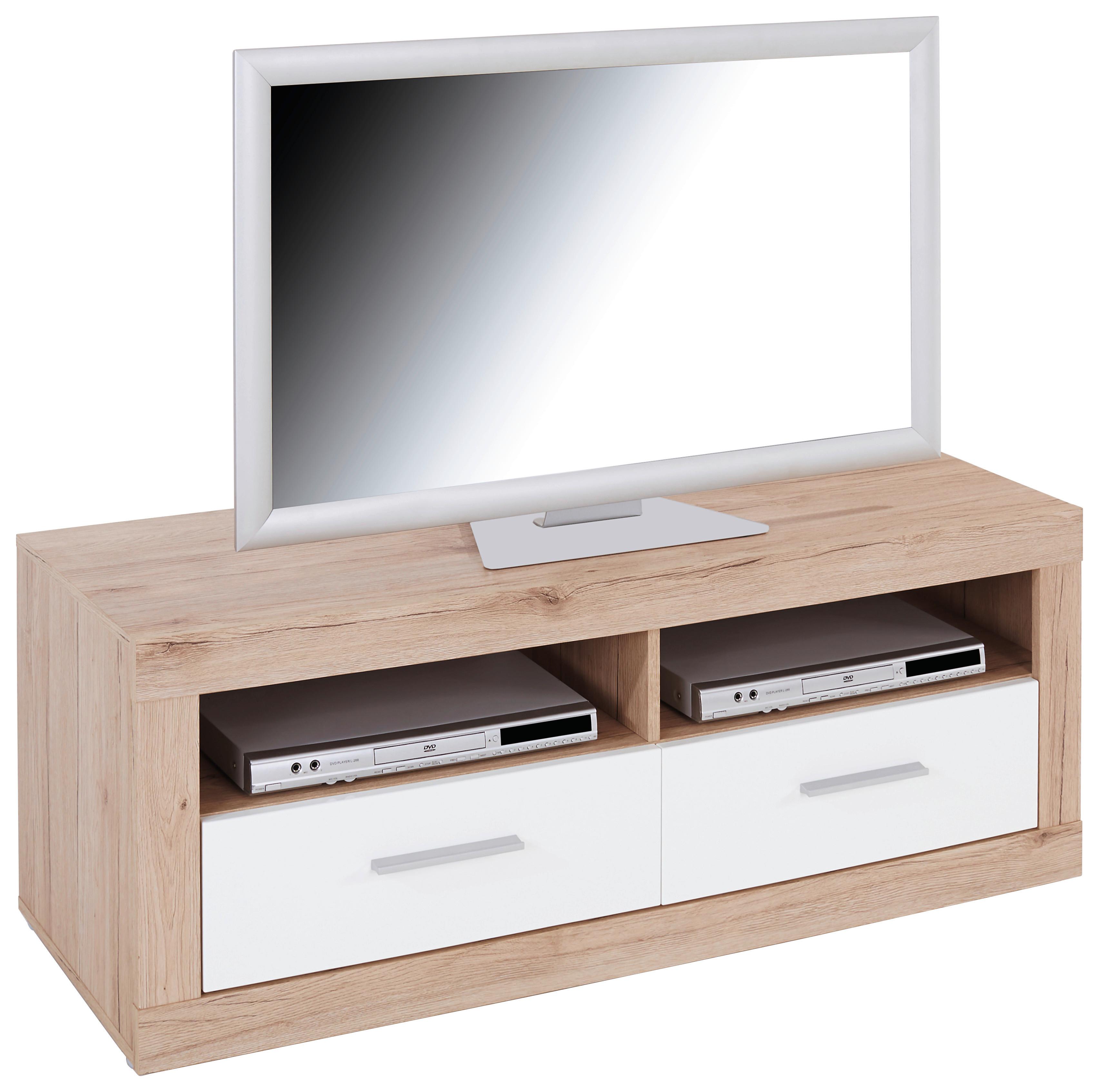 Tv Diel Malta - farby dubu/biela, Moderný, drevo (128/50/42cm)
