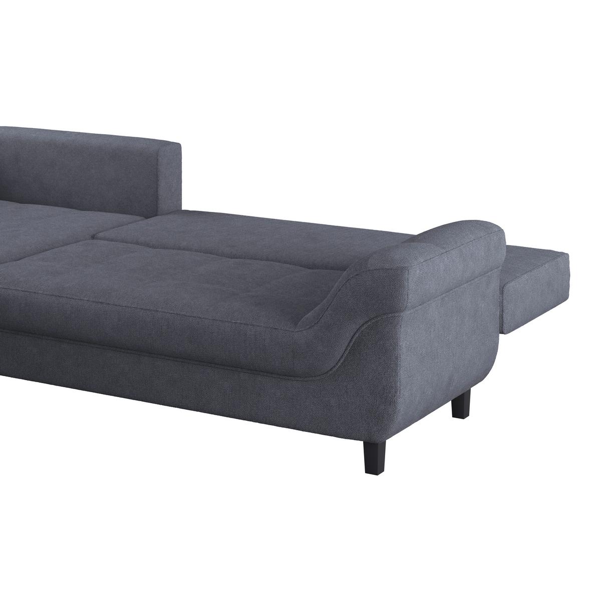Ecksofa Mendoza - Anthrazit/Schwarz, Design, Textil (197/309cm) - Ondega
