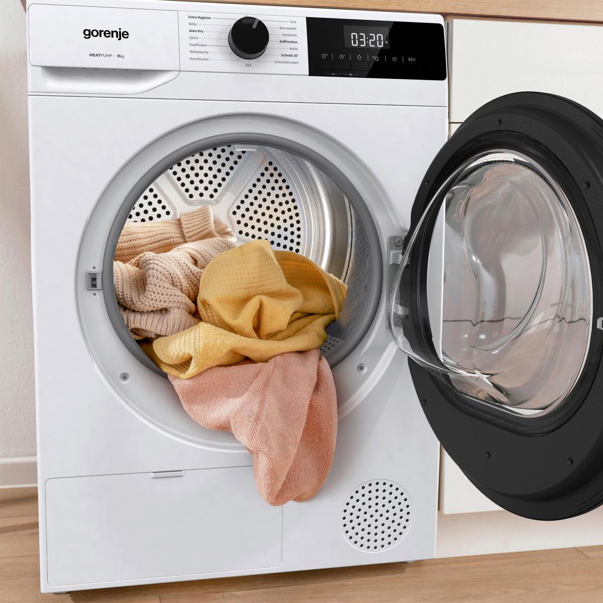 Wärmepumpentrockner D2HNE9D/AT Füllmenge ca. 9 kg, EEKL: D - Weiß, Basics, Kunststoff/Metall (59,5/84,5/64cm) - Gorenje