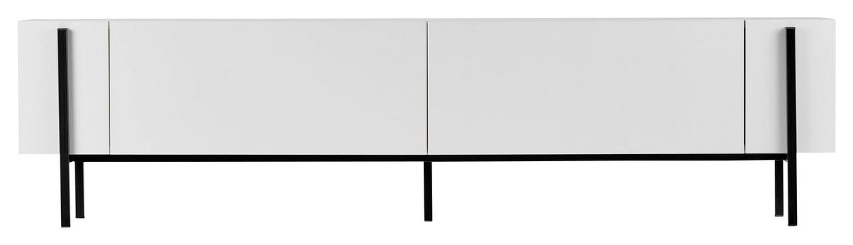 TV-ELEMENT Schwarz/Weiß B: 180cm - Schwarz/Weiß, MODERN, Holzwerkstoff (180/45/30cm)