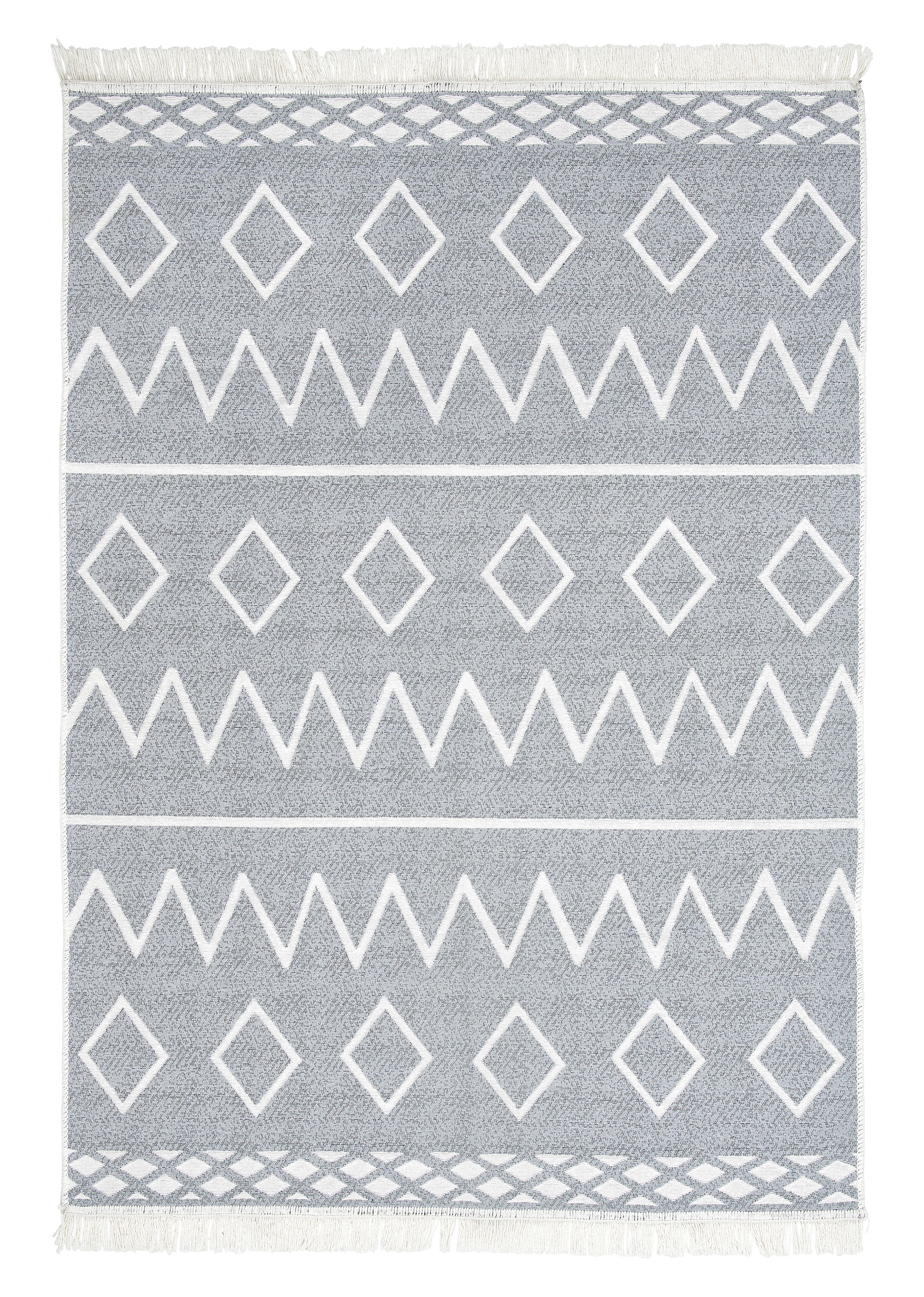 Teppich Hellgrau Baumwolle Ida Rechteckig 120x170 Cm - Hellgrau, ROMANTIK / LANDHAUS, Textil (120/170cm) - James Wood