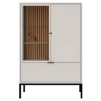 Vitrine Deco Schwarz/Kaschmir B: 76cm - Kaschmir/Schwarz, Design, Glas/Holzwerkstoff (76/115,5/40cm) - MID.YOU