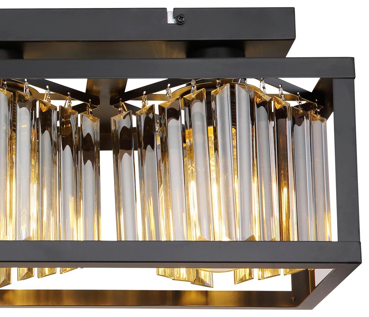 Deckenleuchte L: 51 cm 3-Flammig - Schwarz, Basics, Kunststoff/Metall (51/17/20,5cm) - Globo