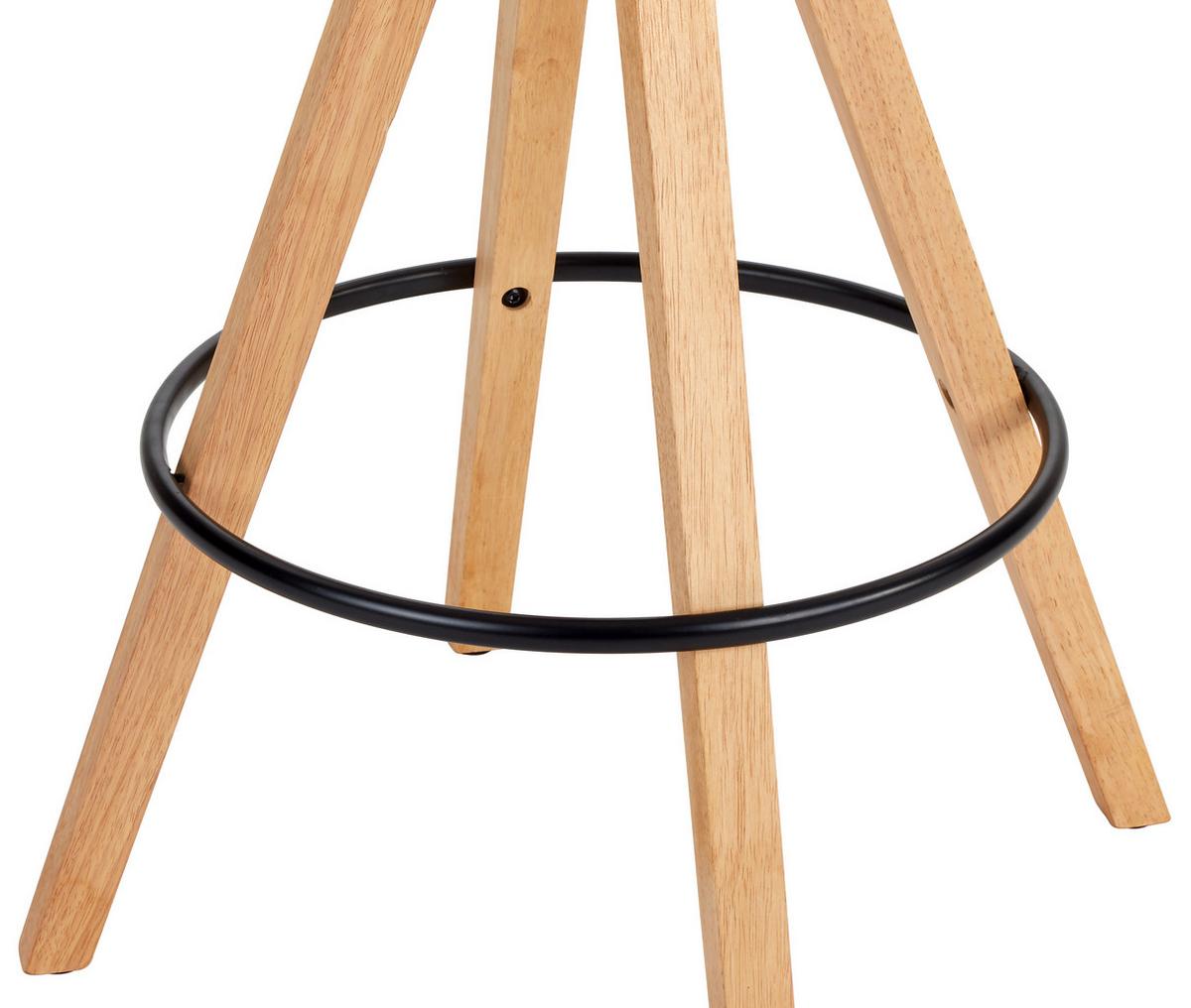 Barhocker mit Lehne Levi Weiß/Kautschukholz - Weiß/Naturfarben, MODERN, Holz/Kunststoff (48,5/111,5/55cm) - MID.YOU