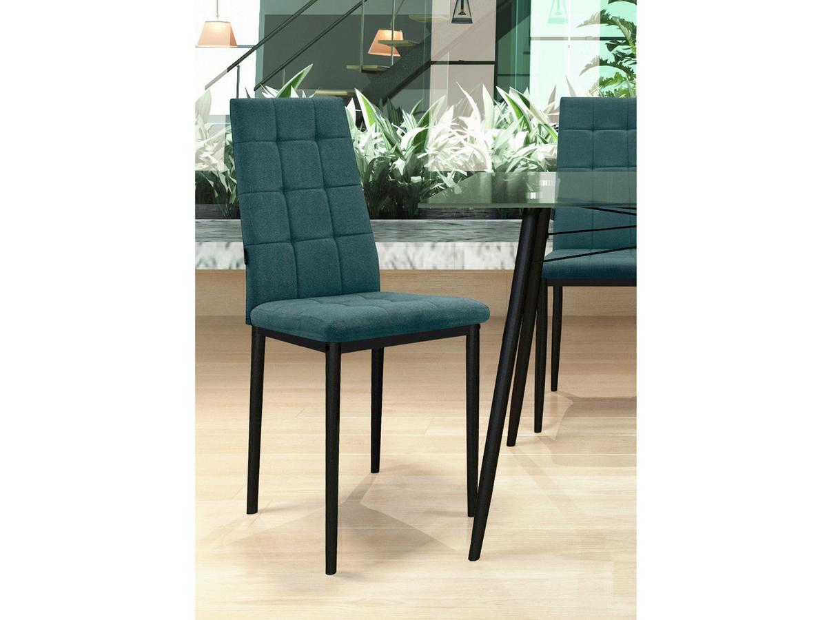 Stuhl-Set Becca Dunkelgrün gepolstert 2er Set - Dunkelgrün/Schwarz, Design, Textil/Metall (42/98/53cm) - MID.YOU